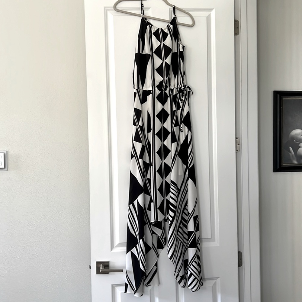 Geometric scarf dress